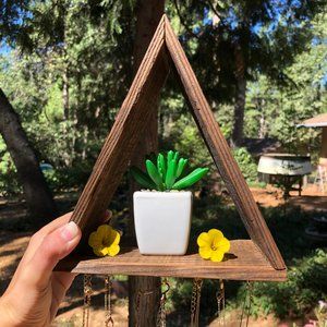 Handmade Wood Triangle Shelf Organizer